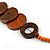 Orange/ Brown Wood Button Bead Necklace - 80cm L - view 6