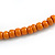 Orange/ Brown Wood Button Bead Necklace - 80cm L - view 7
