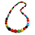 Multicoloured Graduated Wooden Bead Necklace - 70cm Long - view 3