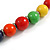 Multicoloured Graduated Wooden Bead Necklace - 70cm Long - view 6