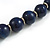 Dark Blue Graduated Wooden Bead Necklace - 70cm Long - view 5