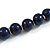 Dark Blue Graduated Wooden Bead Necklace - 70cm Long - view 6