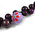 Deep Purple Cluster Wood Bead Necklace - 60cm Long - view 5