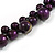 Deep Purple Cluster Wood Bead Necklace - 60cm Long - view 6