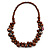 Brown Cluster Wood Bead Necklace - 60cm Long - view 3