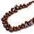 Brown Cluster Wood Bead Necklace - 60cm Long - view 4