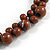 Brown Cluster Wood Bead Necklace - 60cm Long - view 5