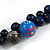 Dark Blue Cluster Wood Bead Necklace - 60cm Long - view 5
