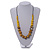 Stylish Graduated Wood Bead Cotton Cord Necklace In Yellow/ Black - 64cm Long - view 2