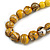 Stylish Graduated Wood Bead Cotton Cord Necklace In Yellow/ Black - 64cm Long - view 4