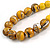 Stylish Graduated Wood Bead Cotton Cord Necklace In Yellow/ Black - 64cm Long - view 6
