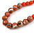 Stylish Graduated Wood Bead Cotton Cord Necklace In Orange/ Black - 64cm Long - view 4