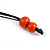 Stylish Graduated Wood Bead Cotton Cord Necklace In Orange/ Black - 64cm Long - view 6