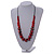 Stylish Graduated Wood Bead Cotton Cord Necklace In Red/ Black - 64cm Long - view 2
