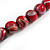 Stylish Graduated Wood Bead Cotton Cord Necklace In Red/ Black - 64cm Long - view 5