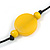 Banana Yellow  Wood and Resin Bead Black Cord Necklace - 100cm Long - view 6