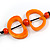Carrot Orange Faux Bone, Wood Beaded Black Cotton Cord Long Necklace - 88cm L - view 6