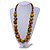 Long Mustard Yellow/ Black Cube and Ball Wood Bead Necklace - 76cm Long - view 2