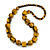 Long Mustard Yellow/ Black Cube and Ball Wood Bead Necklace - 76cm Long - view 5