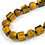 Long Mustard Yellow/ Black Cube and Ball Wood Bead Necklace - 76cm Long - view 3