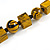 Long Mustard Yellow/ Black Cube and Ball Wood Bead Necklace - 76cm Long - view 6