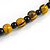 Long Mustard Yellow/ Black Cube and Ball Wood Bead Necklace - 76cm Long - view 4