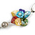Multicoloured Sea Shell Floral Faux Leather Cord Necklace - 76cm Long - view 4