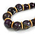Chunky Colour Fusion Wood Bead Necklace (Purple/ Natural) - 48cm L - view 4