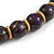 Chunky Colour Fusion Wood Bead Necklace (Purple/ Natural) - 48cm L - view 6