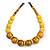 Chunky Colour Fusion Wood Bead Necklace (Yellow, Black, Natural) - 48cm L - view 7