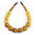 Chunky Colour Fusion Wood Bead Necklace (Yellow, Black, Natural) - 48cm L - view 8