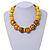 Chunky Colour Fusion Wood Bead Necklace (Yellow, Black, Natural) - 48cm L - view 2