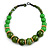 Chunky Colour Fusion Wood Bead Necklace (Green) - 48cm L - view 13