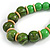 Chunky Colour Fusion Wood Bead Necklace (Green) - 48cm L - view 14