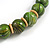 Chunky Colour Fusion Wood Bead Necklace (Green) - 48cm L - view 10