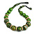Chunky Colour Fusion Wood Bead Necklace (Green) - 48cm L