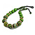 Chunky Colour Fusion Wood Bead Necklace (Green) - 48cm L - view 7