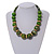 Chunky Colour Fusion Wood Bead Necklace (Green) - 48cm L - view 3