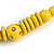 Banana Yellow Ball and Button Wood Bead Black Cotton Cord Necklace - 66cm Long - view 5