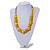 Banana Yellow Ball and Button Wood Bead Black Cotton Cord Necklace - 66cm Long - view 2