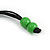 Lime Green Ball and Button Wood Bead Black Cotton Cord Necklace - 66cm Long - view 7