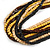 Multi-Strand Black/ Yellow/ Natural/ Brown Wood Bead Adjustable Cord Necklace - 66cm L - view 3