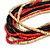 Multi-Strand Black/ Red/ Natural Wood Bead Adjustable Cord Necklace - 66cm L - view 3