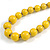Yellow Graduated Wooden Bead Necklace - 70cm Long - view 4