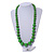Grass Green Graduated Wooden Bead Necklace - 70cm Long - view 2