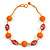 Orange Glass, Resin Bead Chunky Necklace - 50cm Long - view 2