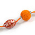 Orange Glass, Resin Bead Chunky Necklace - 50cm Long - view 5