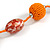 Orange Glass, Resin Bead Chunky Necklace - 50cm Long - view 6
