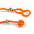 Orange Glass, Resin Bead Chunky Necklace - 50cm Long - view 7