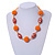 Orange Glass, Resin Bead Chunky Necklace - 50cm Long - view 3